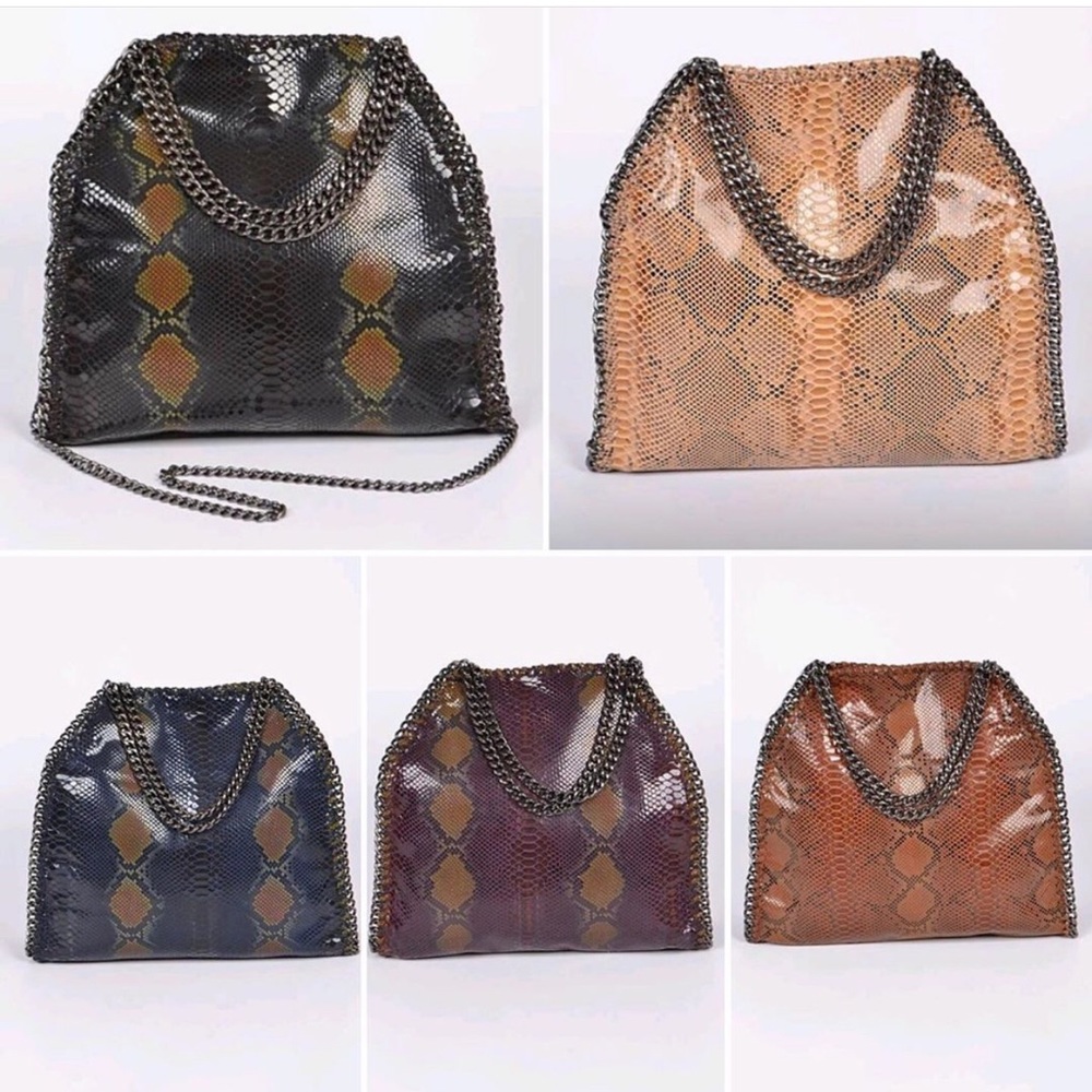 1. Left! Snakeskin Print Vegan Leather Bag - Picture 3 of 8